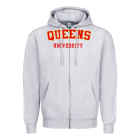 Heather Grey queens university Zipper Hoodie - linhVisuals