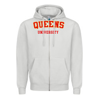 Dove Grey queens university Zipper Hoodie - linhVisuals