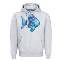 Heather Grey rainbow fish Zipper Hoodie - linhVisuals