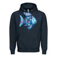 Navy rainbow fish Zipper Hoodie - linhVisuals
