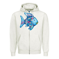 Oatmeal Heather rainbow fish Zipper Hoodie - linhVisuals