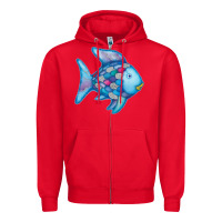 Red rainbow fish Zipper Hoodie - linhVisuals