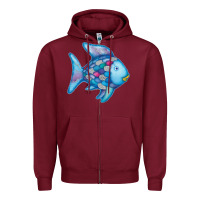 Burgundy rainbow fish Zipper Hoodie - linhVisuals