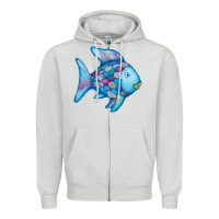 Dove Grey rainbow fish Zipper Hoodie - linhVisuals