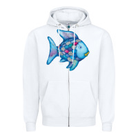 White rainbow fish Zipper Hoodie - linhVisuals