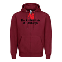 Burgundy Art Institute of Pittsburgh Zipper Hoodie - linhVisuals