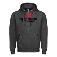 Charcoal Heather Art Institute of Pittsburgh Zipper Hoodie - linhVisuals