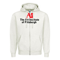 Oatmeal Heather Art Institute of Pittsburgh Zipper Hoodie - linhVisuals