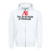 White Art Institute of Pittsburgh Zipper Hoodie - linhVisuals