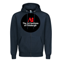 Navy Art Institute of Pittsburgh Zipper Hoodie - linhVisuals