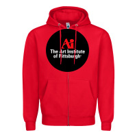Red Art Institute of Pittsburgh Zipper Hoodie - linhVisuals