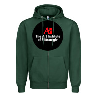 Sports Green Art Institute of Pittsburgh Zipper Hoodie - linhVisuals