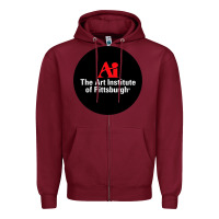 Burgundy Art Institute of Pittsburgh Zipper Hoodie - linhVisuals