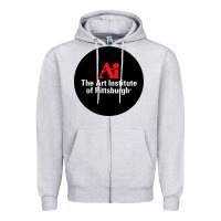 Heather Grey Art Institute of Pittsburgh Zipper Hoodie - linhVisuals