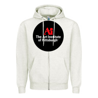 Oatmeal Heather Art Institute of Pittsburgh Zipper Hoodie - linhVisuals