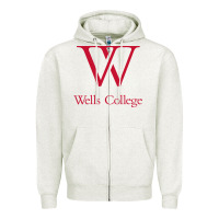 Oatmeal Heather wells college Zipper Hoodie - linhVisuals