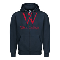 Navy wells college Zipper Hoodie - linhVisuals