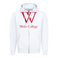 White wells college Zipper Hoodie - linhVisuals