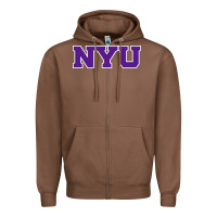 Chestnut new york university nyu Zipper Hoodie - linhVisuals