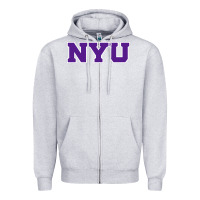 Heather Grey new york university nyu Zipper Hoodie - linhVisuals
