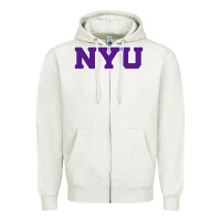 Oatmeal Heather new york university nyu Zipper Hoodie - linhVisuals