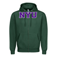 Sports Green new york university nyu Zipper Hoodie - linhVisuals