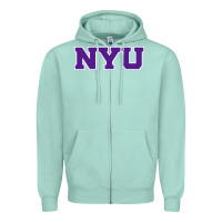 Seafoam new york university nyu Zipper Hoodie - linhVisuals