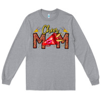 Heather Grey cheer mom Long Sleeve Tee - CowhideDigitalArt
