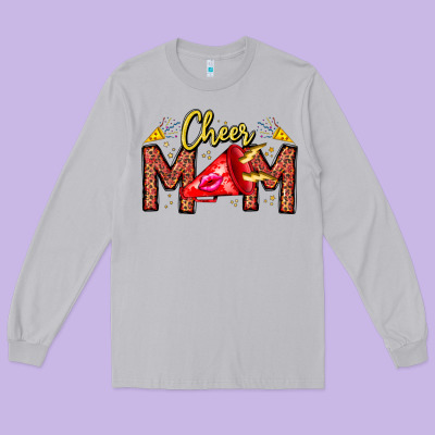Cheer Mom Long Sleeve Tee Designed By Cowhidedigitalart