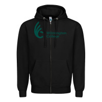 Black wilmington college Zipper Hoodie - linhVisuals