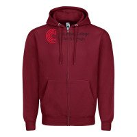 Burgundy columbus college of art and design Zipper Hoodie - linhVisuals