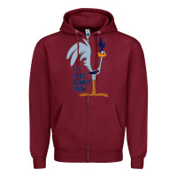 Burgundy The Road Runner Show Zipper Hoodie - linhVisuals