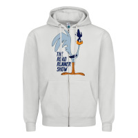 Dove Grey The Road Runner Show Zipper Hoodie - linhVisuals