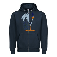 Navy The Road Runner Show Zipper Hoodie - linhVisuals