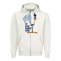 Oatmeal Heather The Road Runner Show Zipper Hoodie - linhVisuals