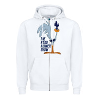 White The Road Runner Show Zipper Hoodie - linhVisuals