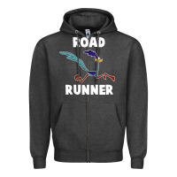 Charcoal Heather Road Runner Beep Beep Zipper Hoodie - linhVisuals