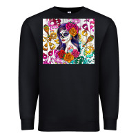 Black sugar skull girl Premium Sweatshirt - RanaPortraitStore