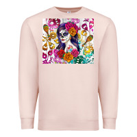 Pale Pink sugar skull girl Premium Sweatshirt - RanaPortraitStore