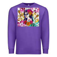 Purple sugar skull girl Premium Sweatshirt - RanaPortraitStore