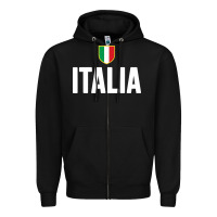 Black italia soccer jersey Zipper Hoodie - linhVisuals