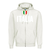Oatmeal Heather italia soccer jersey Zipper Hoodie - linhVisuals