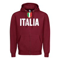 Burgundy italia soccer jersey Zipper Hoodie - linhVisuals