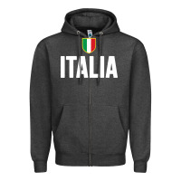 Charcoal Heather italia soccer jersey Zipper Hoodie - linhVisuals