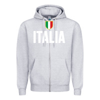 Heather Grey italia soccer jersey Zipper Hoodie - linhVisuals