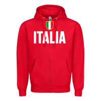 Red italia soccer jersey Zipper Hoodie - linhVisuals