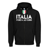 Black italia soccer jersey Zipper Hoodie - linhVisuals