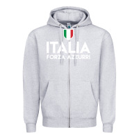 Heather Grey italia soccer jersey Zipper Hoodie - linhVisuals