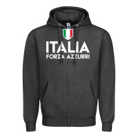 Charcoal Heather italia soccer jersey Zipper Hoodie - linhVisuals