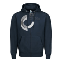 Navy emily carr university of art and design Zipper Hoodie - linhVisuals